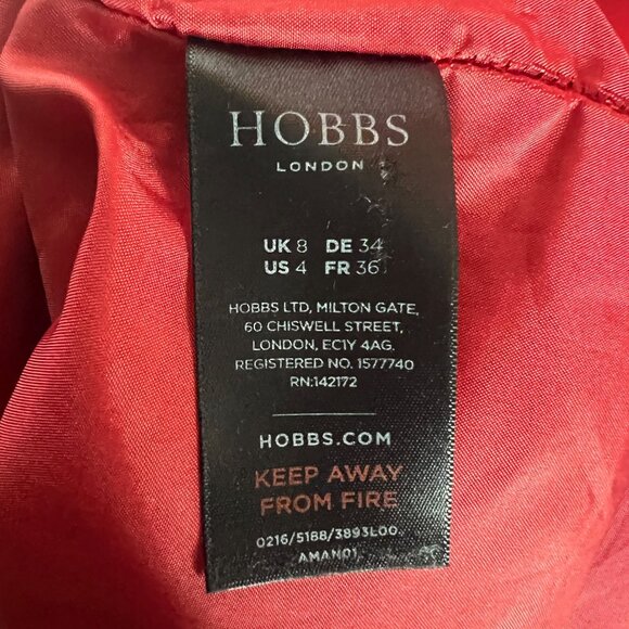 Hobbs London Sleeveless Wool Silk Blend Tweed Shift Dress in Red Size UK 8 US 4 - Picture 6 of 10